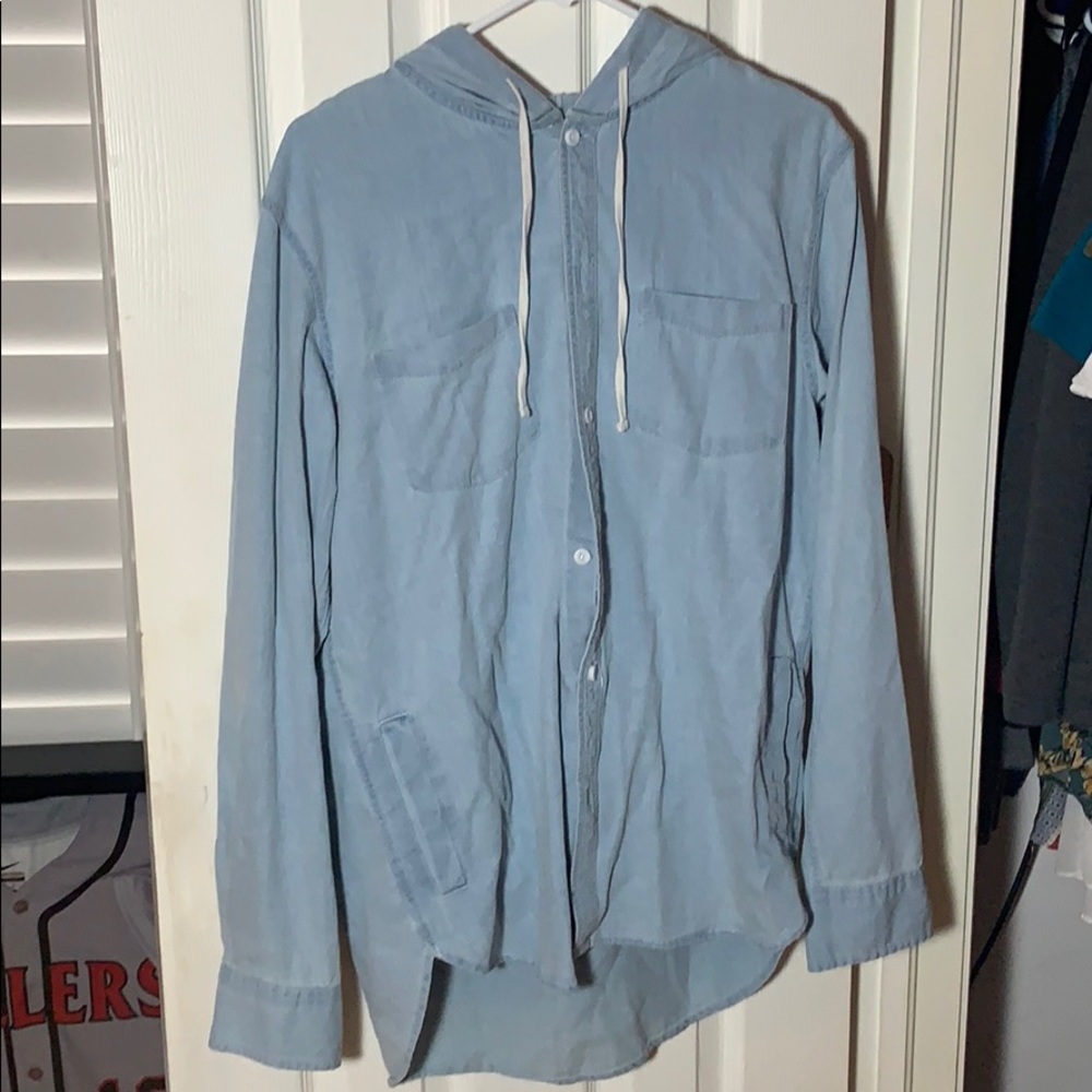 PacSun denim button up with hood